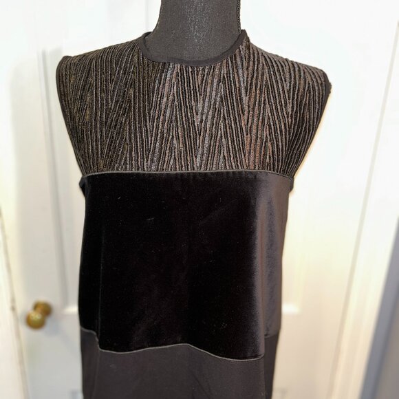 Sportmax Italy, Textured Black Velvet Tunic Top, Ladies Medium - Picture 1 of 8